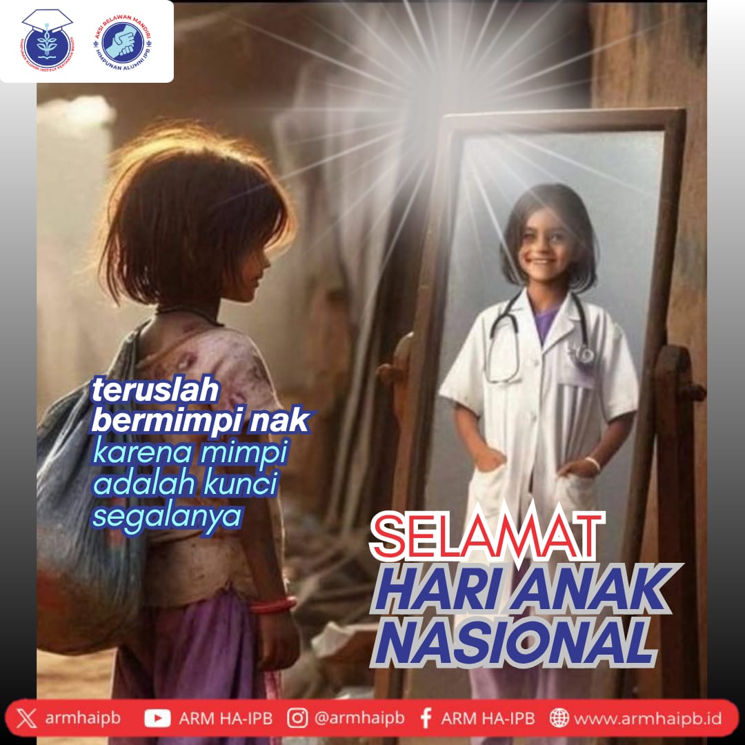armhaipb's tweet photo. Selamat Hari Anak Nasional, 23 Juli 2025

Di setiap bencana dan krisis kemanusiaan, anak-anak selalu menjadi pihak yang paling rentan. Karena itulah di setiap aksi kemanusiaannya, anak-anak selalu menjadi bagian penting yang ARM HA-IPB perjuangkan.

#HariAnakNasional2025 https://t.co/RzAG7JXFHD