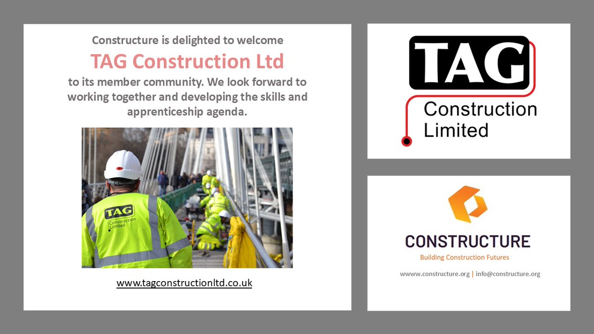 ConstructureUk's tweet image. We are looking forward to collaborating with new member @TAGConLtd and supporting the skills agenda in construction.