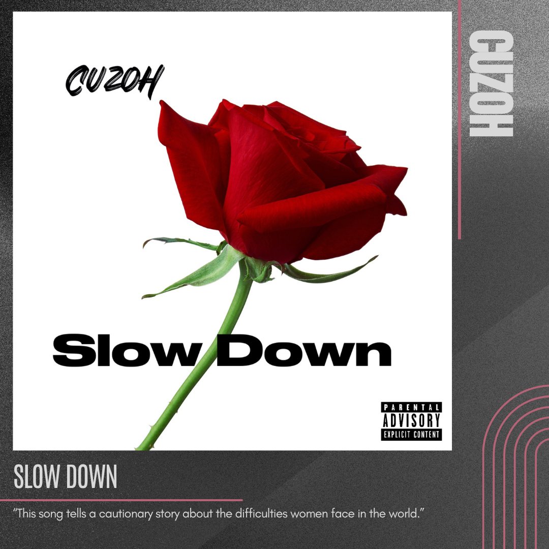 Slow Down by Cuzoh.

“This song tells a cautionary story about the difficulties women face in the world.”
.
.
#projecttimbre #musicreview #blog #newmusic #cuzoh #slowdown #hiphop #rap
