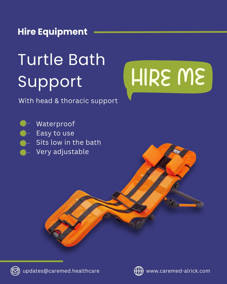 CareMedLSPA's tweet image. At Caremed, we offer a wide range of rental equipment – including this little gem.
The Turtle Bath Support is designed to make bath time safer and more comfortable for children and small adults.

Hire yours today! 🐢

#BathSupport #Paediatrics #ChildCareEssentials #CaremedHire