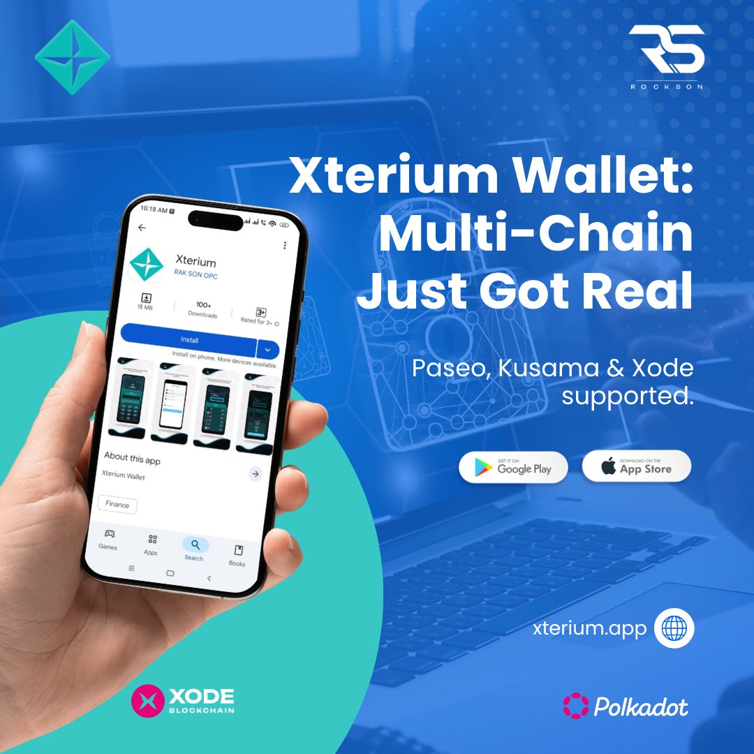 XodeNet's tweet image. 💼 Xterium Wallet: Multi-Chain Just Got Real

Paseo, Kusama &amp;amp; Xode supported.

 #Web3Wallet #MultiChainSupport #Xode