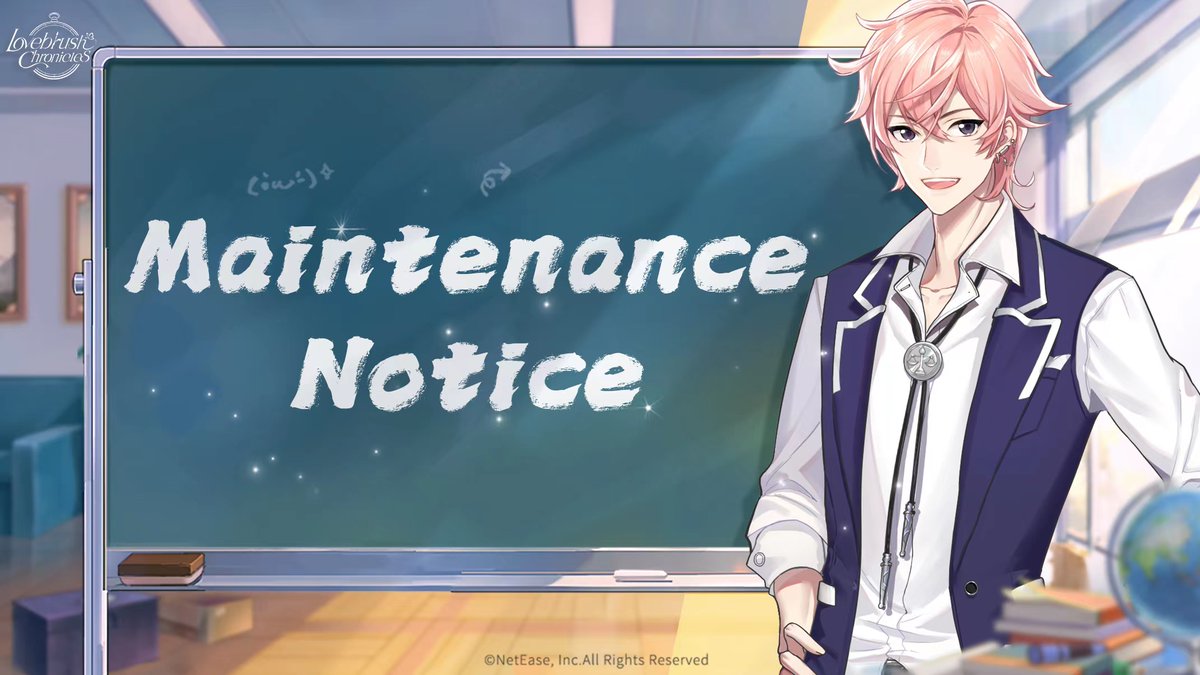 LBChronicles_EN's tweet image. 📢 Maintenance Announcement 📢

Lovebrush Chronicles will be undergoing server maintenance on July 24, 2025, at 9:25(UTC+8). 
The maintenance is expected to take 1-1.5 hours, and you will be unable to log in during this time. We ask for your patience and understanding throughout…