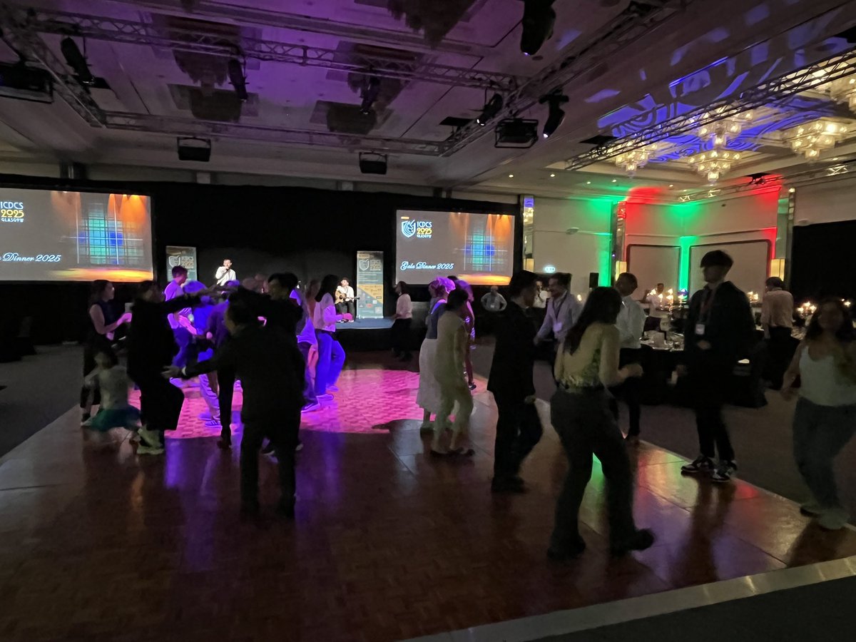 After a 5-hour Scottish-themed dinner and a lively Ceilidh, we’re back to business on the final day of #ICDCS2025. Day 4 kicks off with our third keynote starting sharp at 9am!
