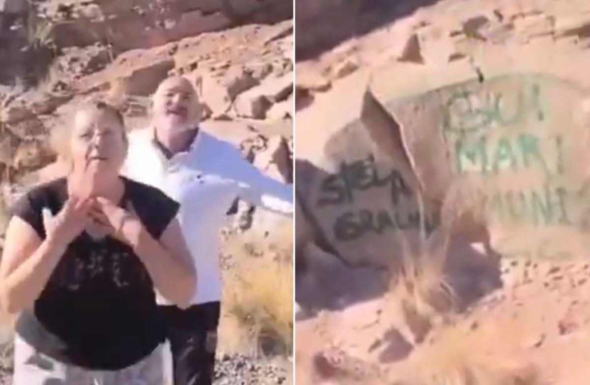 LANACION's tweet image. Mendoza: un grupo de turistas vandalizó piedras del dique Potrerillos y fueron escrachados lanacion.com.ar/sociedad/mendo…