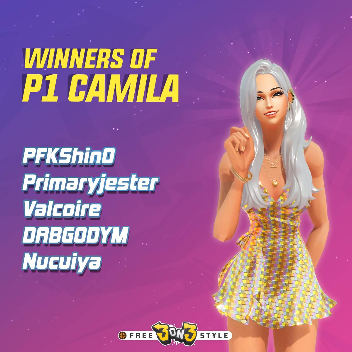 3on3FreeStyle's tweet image. Big congrats to the 5 lucky winners from our Camila SNS Sharing Event (X)! Your P1 Camila rewards have been delivered.
Stay tuned as more exciting events are on the way!
#3on3Freestyle #StreetBasketball #videogame
