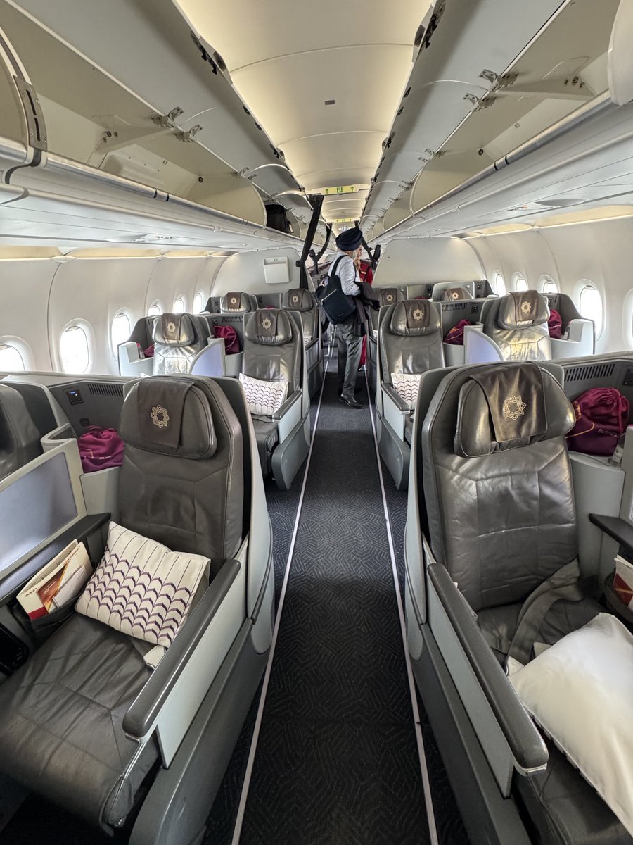virsanghvi's tweet image. Great to be on one of the nicer @airindia aircraft on a domestic sector!
(Probably ex Vistara i am guessing)