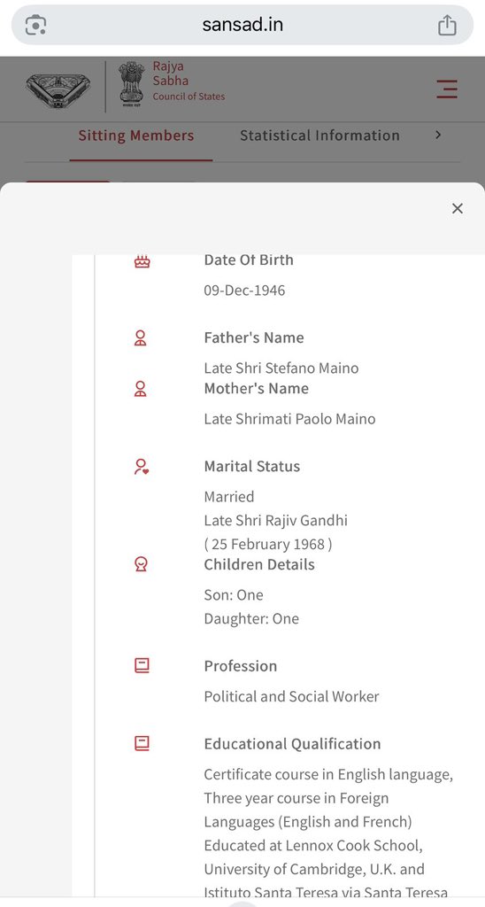 Ms. Sonia Gandhi has again in the Rajya Sabha Who’s Who claimed she studied in Cambridge University. Liar. BJP should move a motion to cancel her Rajya Sabha seat.