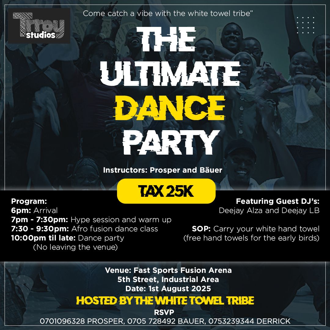 Fast Sports Fusion UG (@fastsportsug) on Twitter photo The Ultimate Dance Party is here.
Grab your tickets as early as possible to secure your plot for that day.
All powered by <a href="/trroystudios/">Trroy STUDIOS</a> The Ultimate Dance Party is here.
Grab your tickets as early as possible to secure your plot for that day.
All powered by <a href="/trroystudios/">Trroy STUDIOS</a>