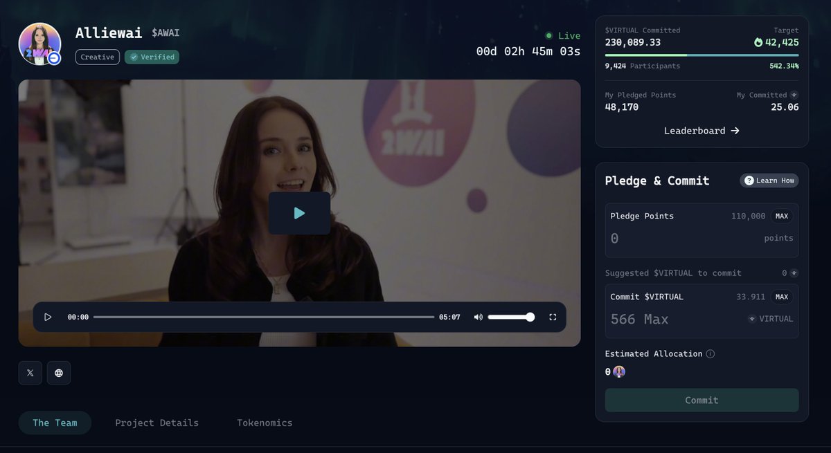 lukasiker2912's tweet image. Used some of my remaining points for $AWAI  Alliewai.
Honestly, it’s getting harder to trust most new TGE projects lately  airdrop → unlock → dump seems to be the trend on @virtuals_io .
Maybe $AWAI will break the cycle. Maybe not.
Either way, I’d rather allocate than let my…