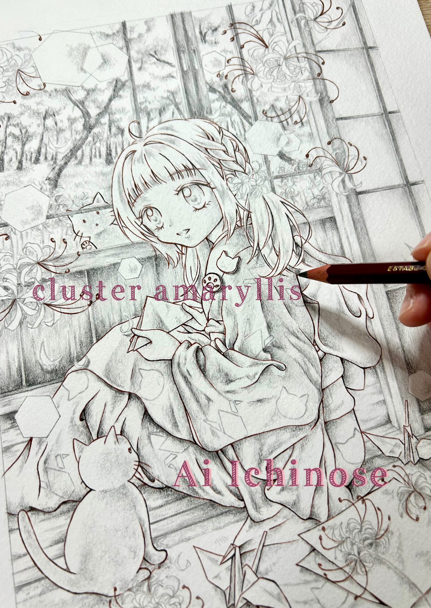 鉛筆画　リクエストページ Retro Girlイラストレーター♡一ノ瀬藍 on X: 