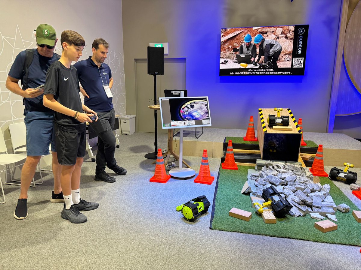 euatexpo's tweet image. 🤖 EU innovation in action!
Visitors saw SMURF, a search-and-rescue robot from the EU-funded #CURSORproject, navigate simulated rubble at the EU Pavilion last weekend.
Tech built to save lives.
#EUatExpo #EXPO2025