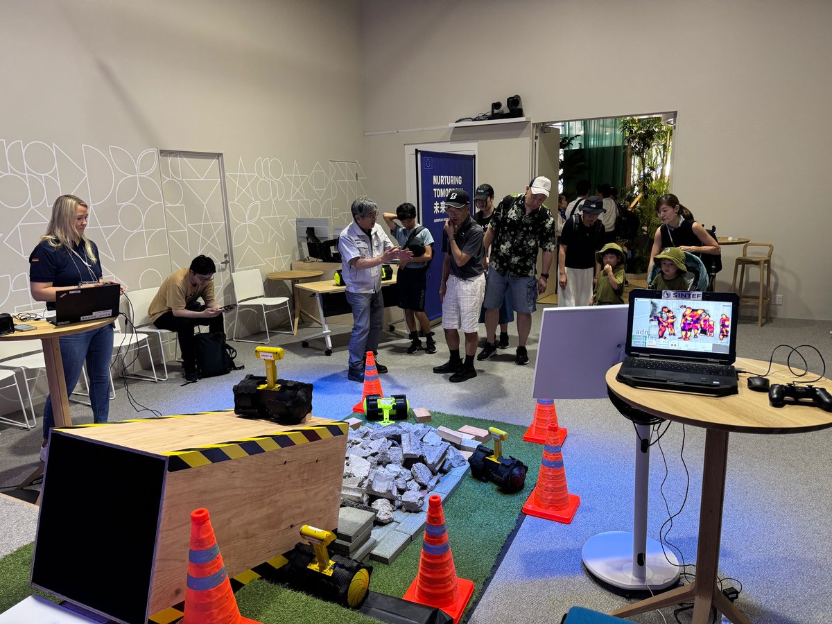 euatexpo's tweet image. 🤖 EU innovation in action!
Visitors saw SMURF, a search-and-rescue robot from the EU-funded #CURSORproject, navigate simulated rubble at the EU Pavilion last weekend.
Tech built to save lives.
#EUatExpo #EXPO2025