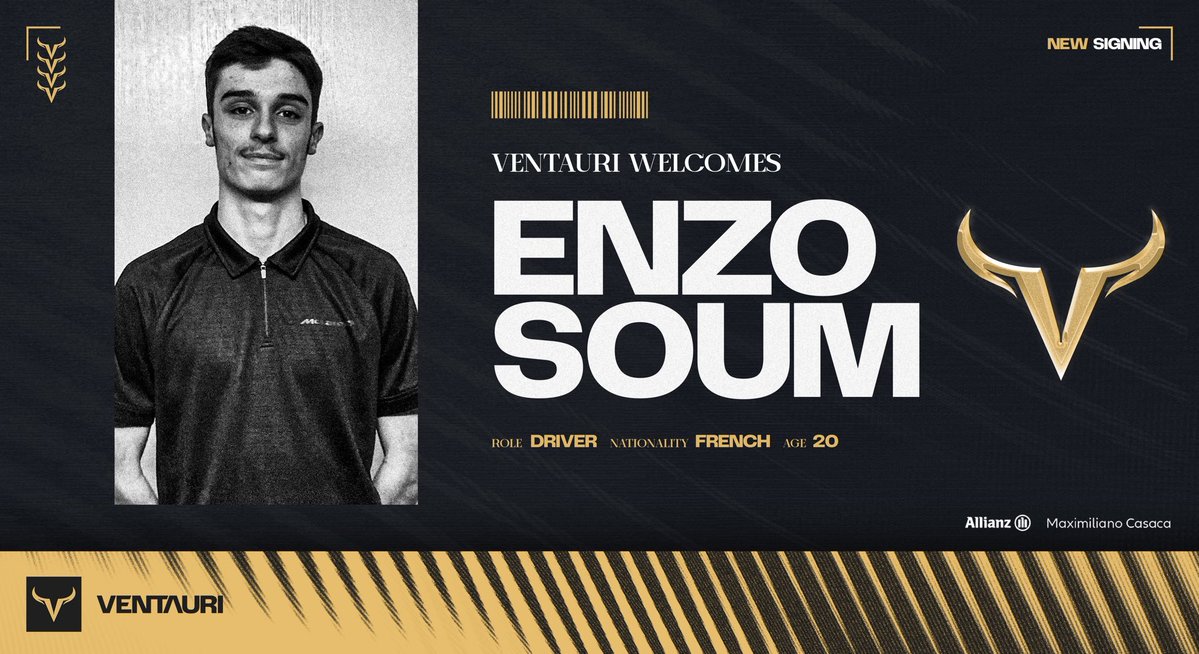 🇫🇷 | <a href="/Enzo_Soum/">Enzo Soum</a> 

Another BIG signing for the team 👀

The former Console WOR T1 Champion &amp; current PC PSGL F3 Driver will play a big part in our plans 👊🏻

Excited to see what Enzo can do for us 🔥

#VentauriVNT 💛