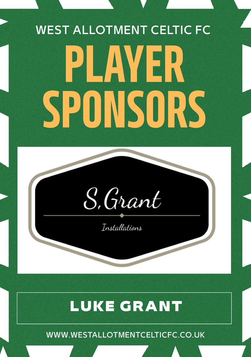 A massive thank you to S Grant Installations for sponsoring Luke Grant this season! 👏

Your support helps us provide players with top-quality training kit and essential equipment 💚

Player sponsorships are still available for just £75 — and include:
✅ ½-page programme advert