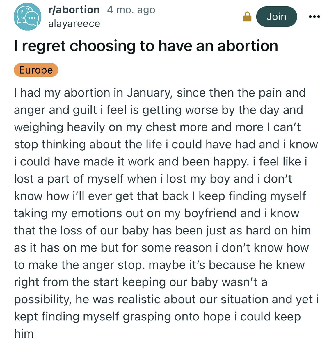 LiveAction's tweet image. Woman struggles with regret after abortion:
“...the pain and anger and guilt i feel is getting worse by the day…”
“...i feel like i lost a part of myself when i lost my boy…”