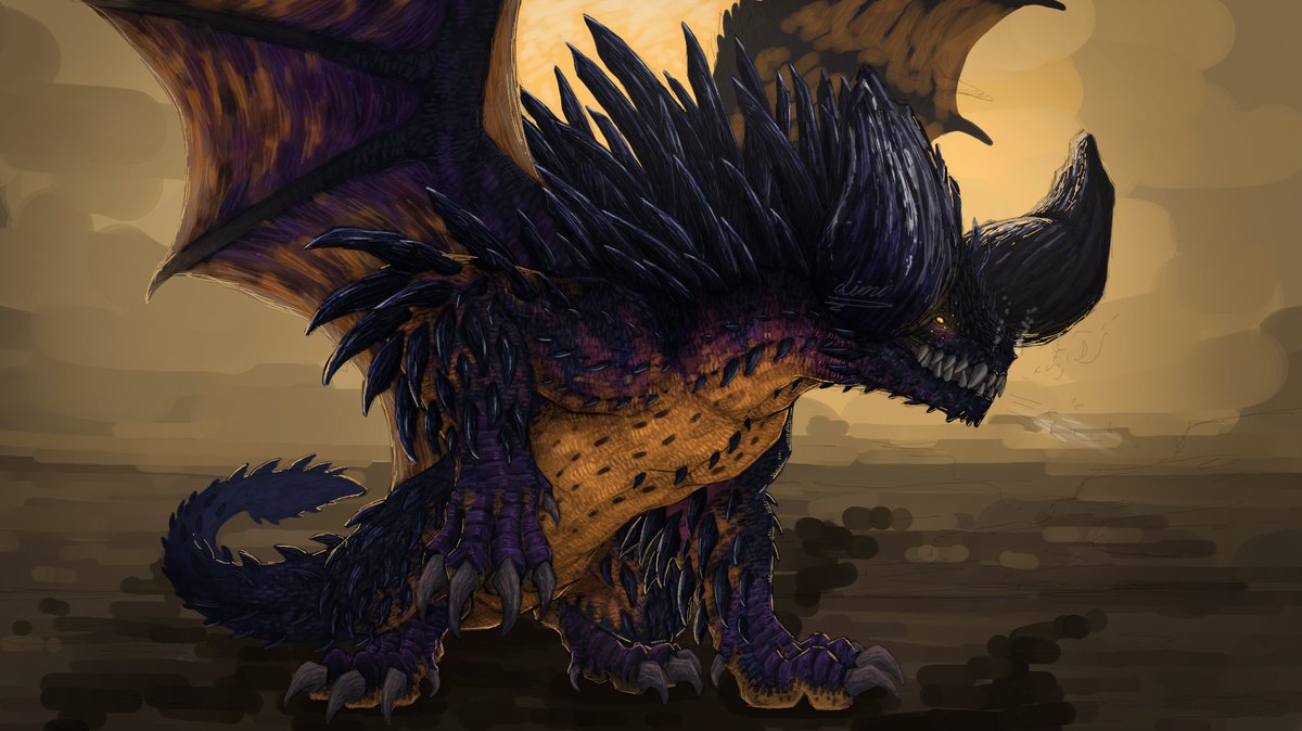 07Liminus's tweet image. nergigante fanart i made (repost)