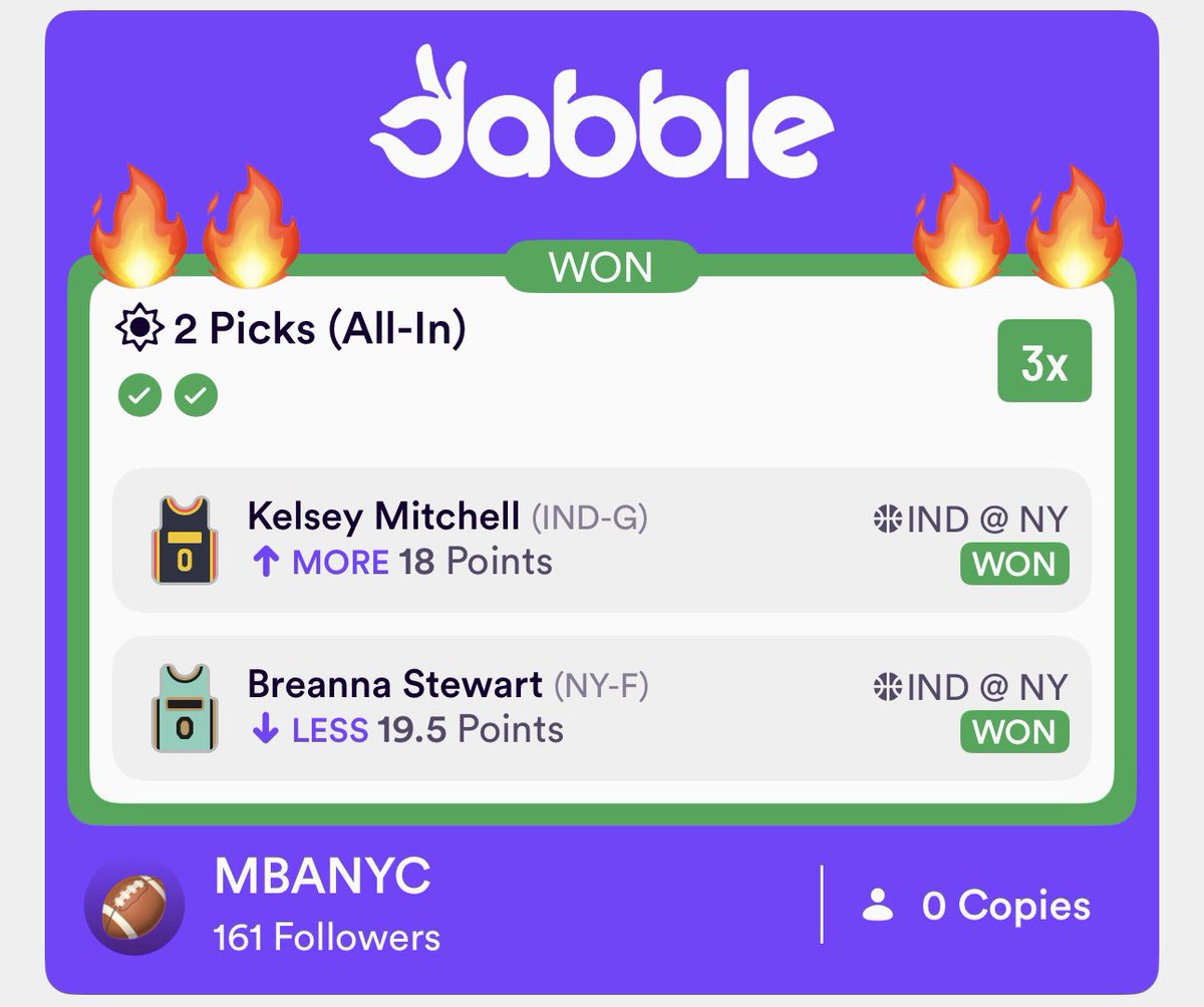 MBANYC's tweet photo. Join Dabble and get a free credit to bet with. MBANYC https://t.co/1gEoYdLDnt https://t.co/3eCuxc20DG