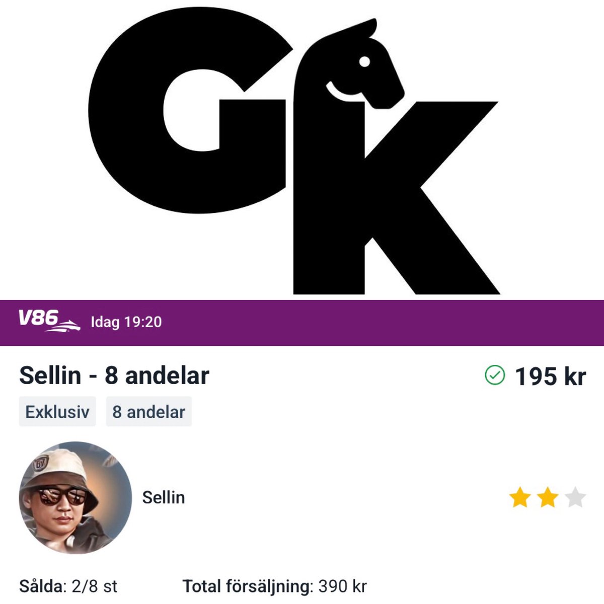 EN exklusiv - 8 andelar [195 kr]: atg.se/gottkopet/spel…