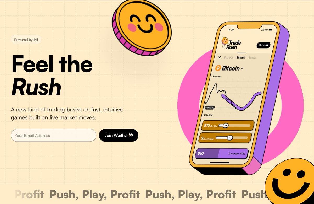 SmartNFT07's tweet image. With @TradeRushApp trading feels like playing games, not just about numbers or buying and selling but the feeling of the rush and bust of fun while trading.
Want to feel the rush ? Signup on their waitlist
traderush.gg