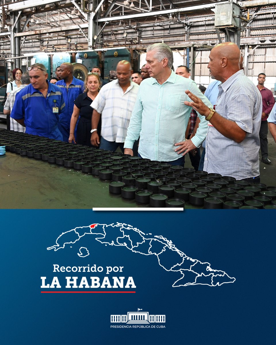 Presidencia Cuba 🇨🇺 (@presidenciacuba) on Twitter photo 🇨🇺| En la Unidad Empresarial de Base Conrado Piña, de la Empresa de la Goma Poligom, inició el Presidente <a href="/DiazCanelB/">Miguel Díaz-Canel Bermúdez</a> el segundo ciclo de recorridos por La Habana.
El centro, ubicado en Cotorro, ha logrado diversificar su actividad para enfrentar retos económicos del país.
🧵 🇨🇺| En la Unidad Empresarial de Base Conrado Piña, de la Empresa de la Goma Poligom, inició el Presidente <a href="/DiazCanelB/">Miguel Díaz-Canel Bermúdez</a> el segundo ciclo de recorridos por La Habana.
El centro, ubicado en Cotorro, ha logrado diversificar su actividad para enfrentar retos económicos del país.
🧵