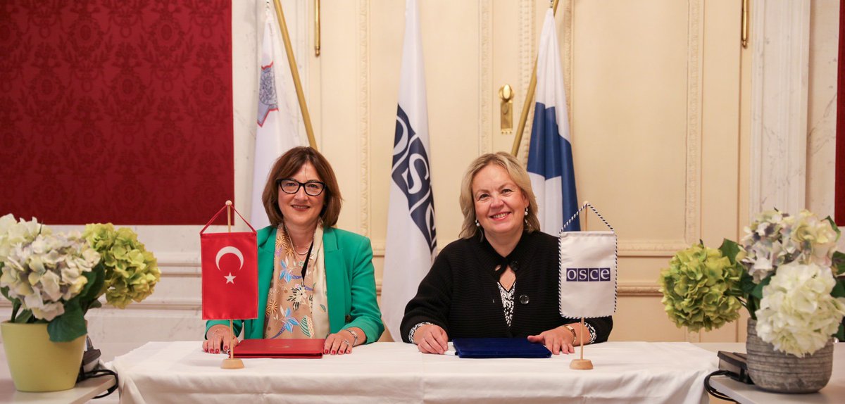 TC_AGITDT's tweet image. We are pleased to sign the Memorandum of Understanding between @tadoc_official and the @OSCE. Türkiye will continue its active cooperation with the OSCE in addressing transnational threats.
