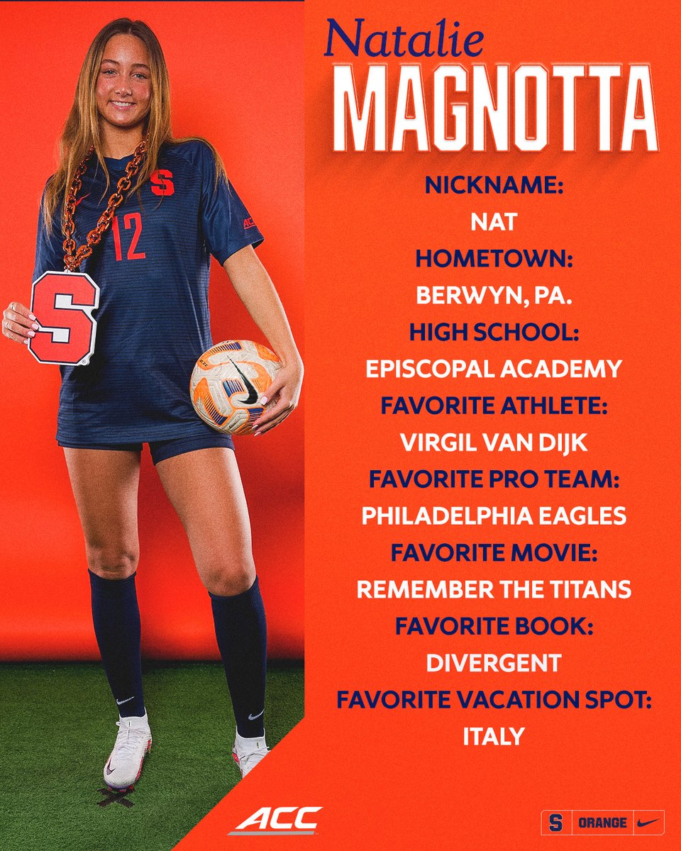 CuseWSOC's tweet image. ⚽️ Meet transfer student Natalie Magnotta! 🍊