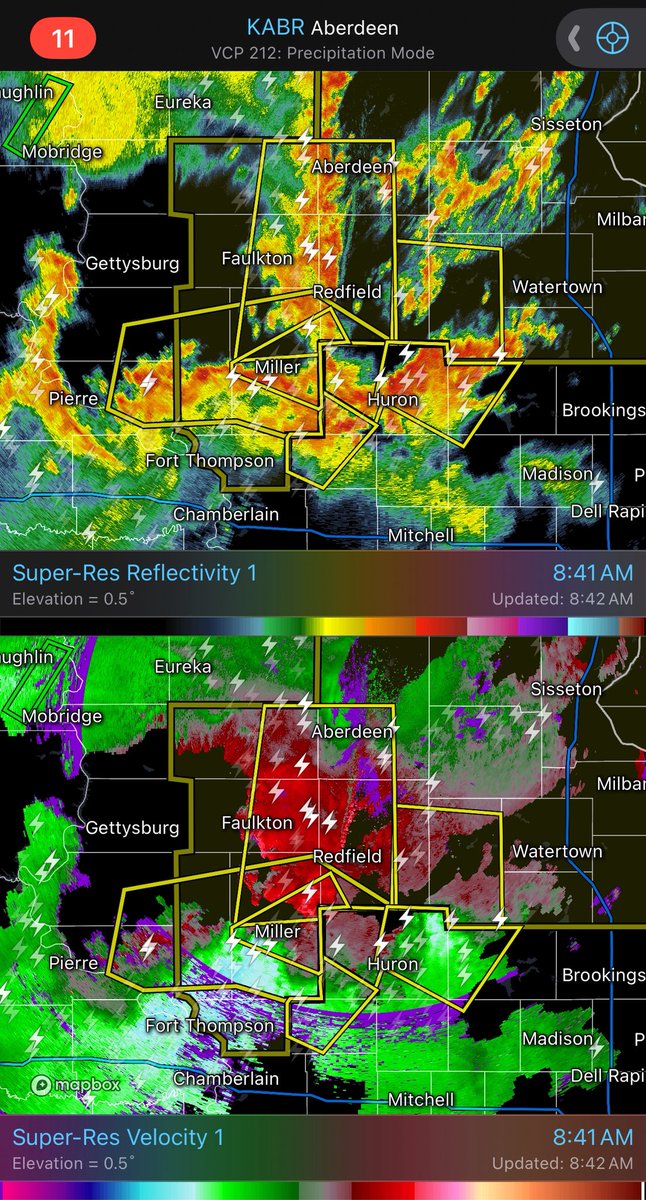 PettusWX's tweet image. Destructive severe thunderstorms are moving through South Dakota this morning. Seek proper shelter if you are in these areas.