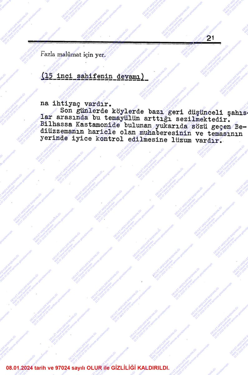 mufidyuksel's tweet photo. Cumhuriyet Arşivinde Geçen Yıl Gizlilik kaydı Kaldırılan bazı Bediüzzaman Belgeleri. 100'ü aşkın belgeye ulaşıldı-6