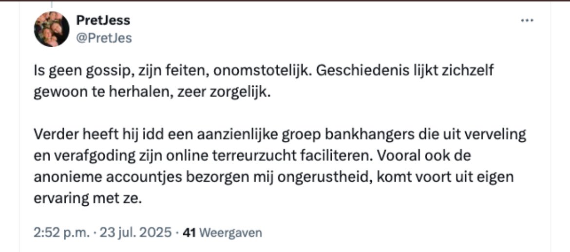 Feiten, jij mag niet in de systemen, je kent Peter R de Vries niet en je hebt het niet van <a href="/NDikkeboom/">Norbert Dikkeboom</a> zelf. 
Dus hoe kom jij aan de info over een OTS of zijn relatie met Peter R de Vries. 
Toevallig heb ik uit eerste hand dat het allemaal leugens zijn, laster en smaad. 
Jij kent