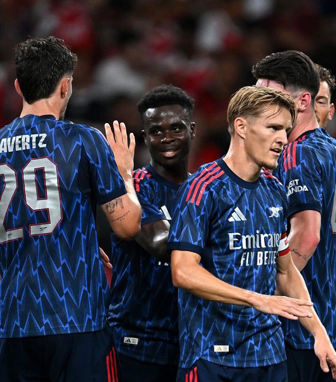 afcstuff's tweet image. Full-time: Arsenal 1-0 AC Milan (Saka).
Penalties — Arsenal 5-6 AC Milan
Arsenal: ❌☑️☑️❌❌☑️☑️☑️❌
AC Milan: ☑️❌☑️❌❌☑️☑️☑️☑️
Starting off pre-season with a win in Singapore, despite the penalty shootout loss. ✅