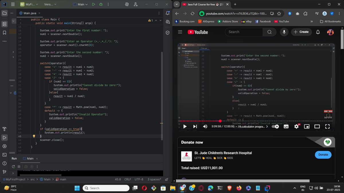 Himanshi1286's tweet image. Java Day 3 ☕
📌 Learned String methods &amp;amp; formatting
📌 Nested if-else for discounts
📌 Weight conversion &amp;amp; ternary operators
📌 Enhanced switch &amp;amp; calculator built 🧮
#Java #100DaysOfCode #JavaBeginner