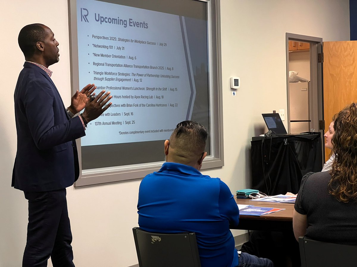 raleighchamber's tweet image. Devin Brown is up next highlighting our #smallbusiness support and wealth of #events coming up! Listen in now at #IntroToGRC and learn more about all our events here: raleighchamber.org/events