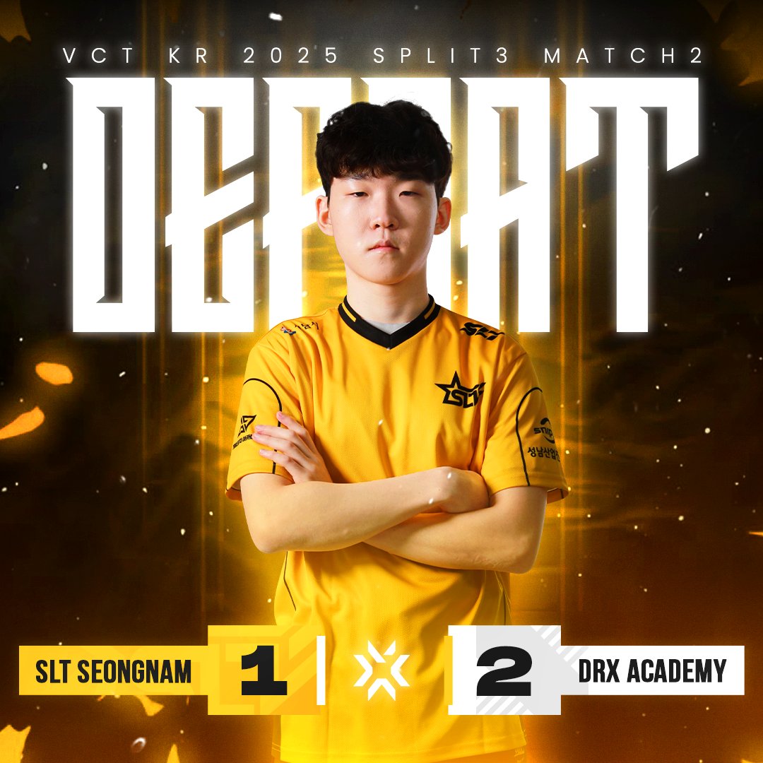 [2025 #VCT_CK S3 RS M4 Result vs DRX ACADEMY]

저희의 부족함이 원인이었던 경기였습니다.

It was a match that was caused by our shortcomings.

#SLT #SLTGO #SLTWIN
