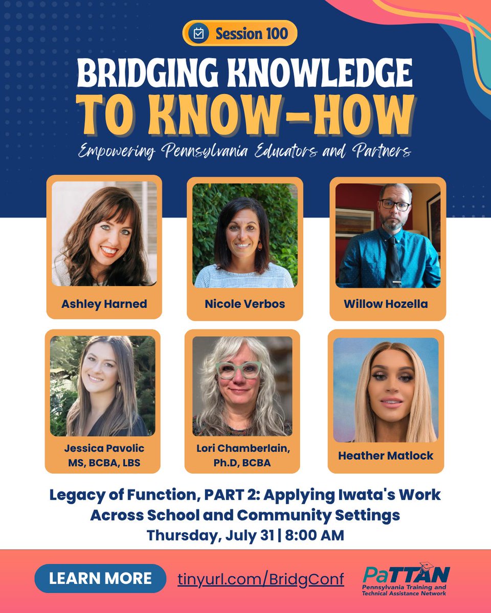 pattanupdates's tweet image. 📣 We hope you’re excited to join us in State College next week at #BK2KH2025!
Next week’s schedule is jam-packed with sessions, networking events, and activities for everyone 🎉
Which session are you most excited for? tinyurl.com/BridgConf
#ASD #Autism #StudentSuccess