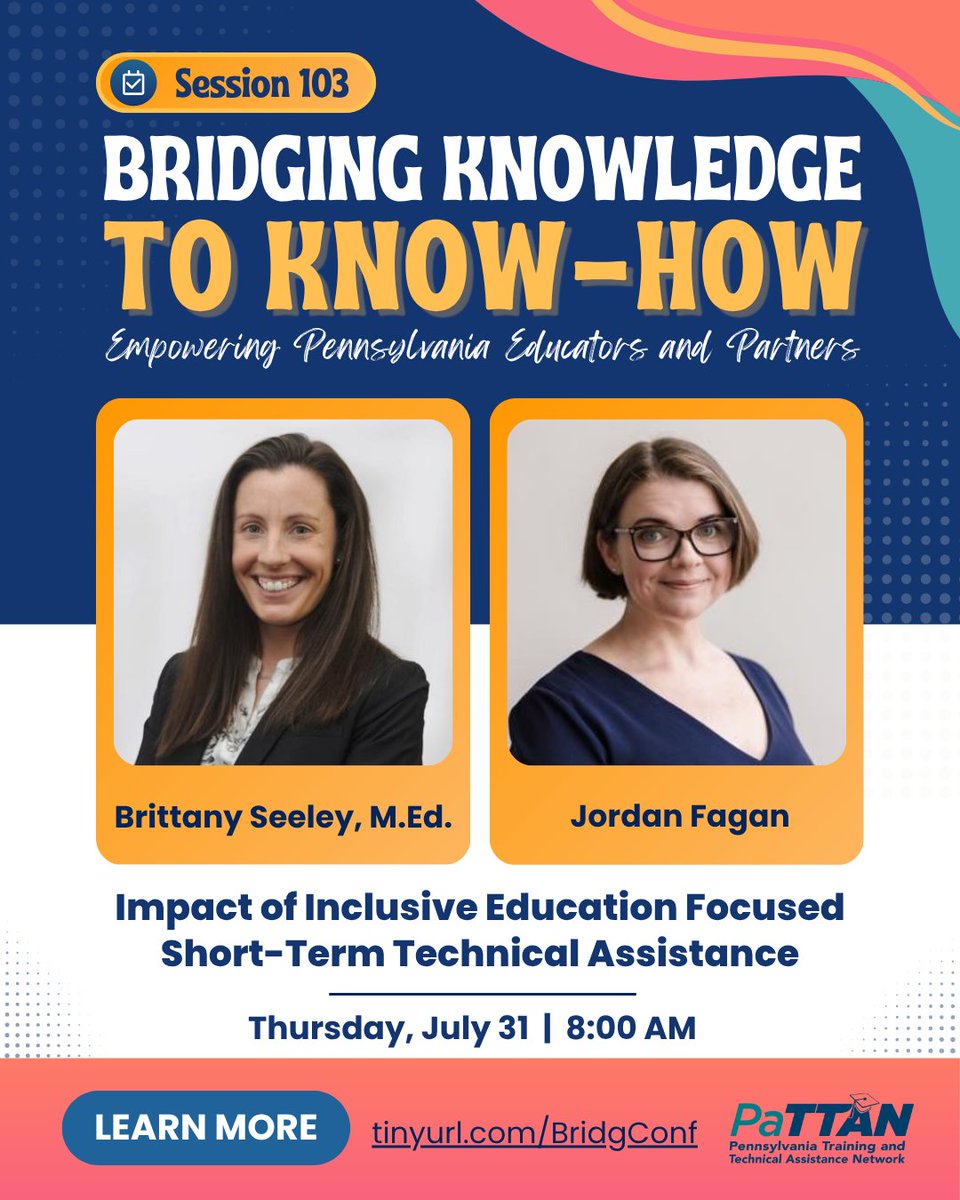 pattanupdates's tweet image. 📣 We hope you’re excited to join us in State College next week at #BK2KH2025!
Next week’s schedule is jam-packed with sessions, networking events, and activities for everyone 🎉
Which session are you most excited for? tinyurl.com/BridgConf
#ASD #Autism #StudentSuccess