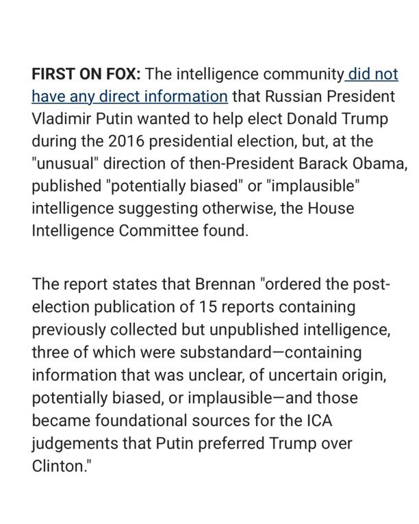 Simi28_'s tweet image. π¨#BREAKING: DNI Tulsi Gabbard declassifies reports showing Intel had no proof President Putin backed President Trump in 2016, but under Obamaβs βunusualβ orders, released false intel suggesting he did.
βBrennan ordered the post-election publication of 15 reports containingβ¦