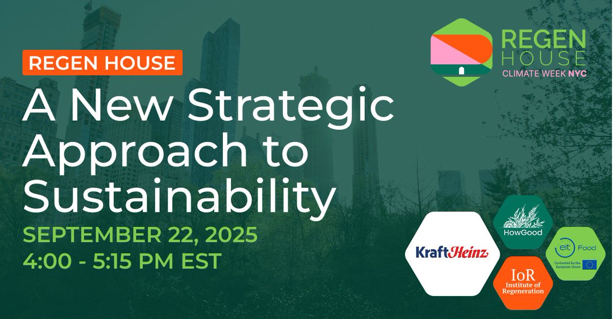 HowGood (@howgoodratings) on Twitter photo Join <a href="/KraftHeinzCo/">The Kraft Heinz Company</a> at #REGENHOUSEClimateWeekNYC as they unveil their new focused vision for #ESG. This session will spotlight their refreshed priorities, invite collaboration with industry peers and stakeholders & explore impact for #people and #planet.
bit.ly/4f3NPgA Join <a href="/KraftHeinzCo/">The Kraft Heinz Company</a> at #REGENHOUSEClimateWeekNYC as they unveil their new focused vision for #ESG. This session will spotlight their refreshed priorities, invite collaboration with industry peers and stakeholders & explore impact for #people and #planet.
bit.ly/4f3NPgA