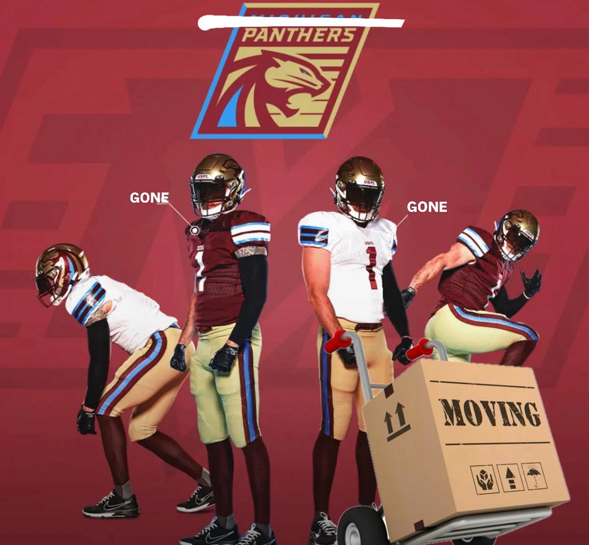 kalamazoo_memes's tweet image. Say goodbye to the Michigan Panthers they’re moving to a bigger, more exciting market in Ohio, Idaho, Kentucky, or Florida