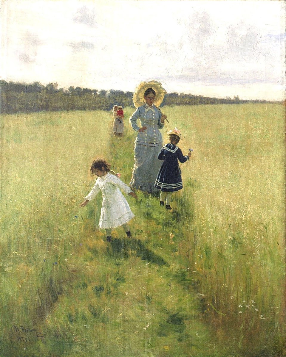 arealmofwonder's tweet image. "What matters in life is not what happens to you, but what you remember and how you remember it."
~ Gabriel García Márquez
The Path through the Meadow
🎨 Ilya Repin (1879)