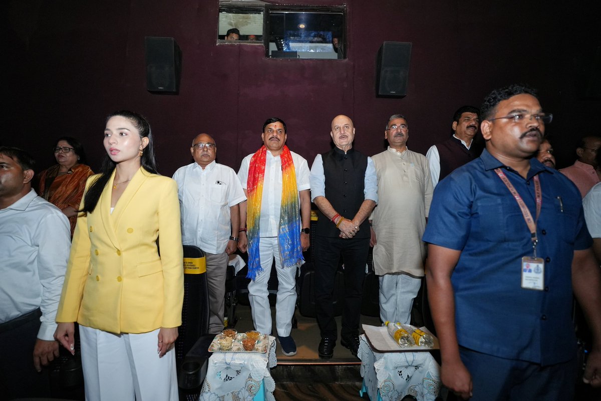 Raghuveer Patel (@raghuveerpatel_) on Twitter photo Chief minister shri <a href="/DrMohanYadav51/">Dr Mohan Yadav</a> ji watched "Tanvi The Great" in Bhopal with shri <a href="/AnupamPKher/">Anupam Kher</a> ji and announced the film tax-free in Madhya Pradesh.
He praised the film for its heartfelt portrayal of an autistic girl's journey and its message of empathy and compassion. Chief minister shri <a href="/DrMohanYadav51/">Dr Mohan Yadav</a> ji watched "Tanvi The Great" in Bhopal with shri <a href="/AnupamPKher/">Anupam Kher</a> ji and announced the film tax-free in Madhya Pradesh.
He praised the film for its heartfelt portrayal of an autistic girl's journey and its message of empathy and compassion.
