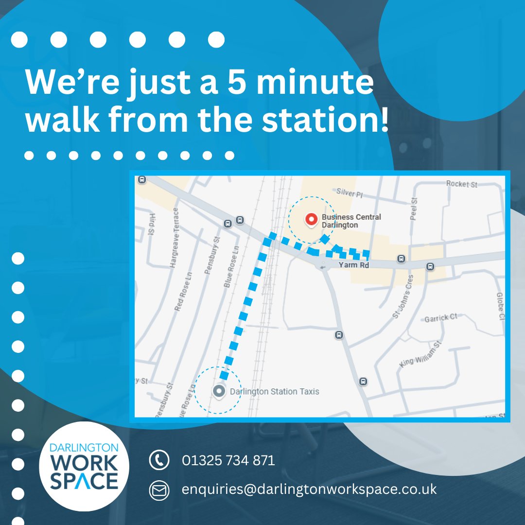 Business Central is just a 5-minute walk from Darlington Station, highlighting Darlington’s strong business hub and railway connections! 🚂

pulse.ly/wusalnv0fh

#darlington #businessspace #workspace #officespace #officelife #durham #teesside  #lovedarlo #businessgrowth
