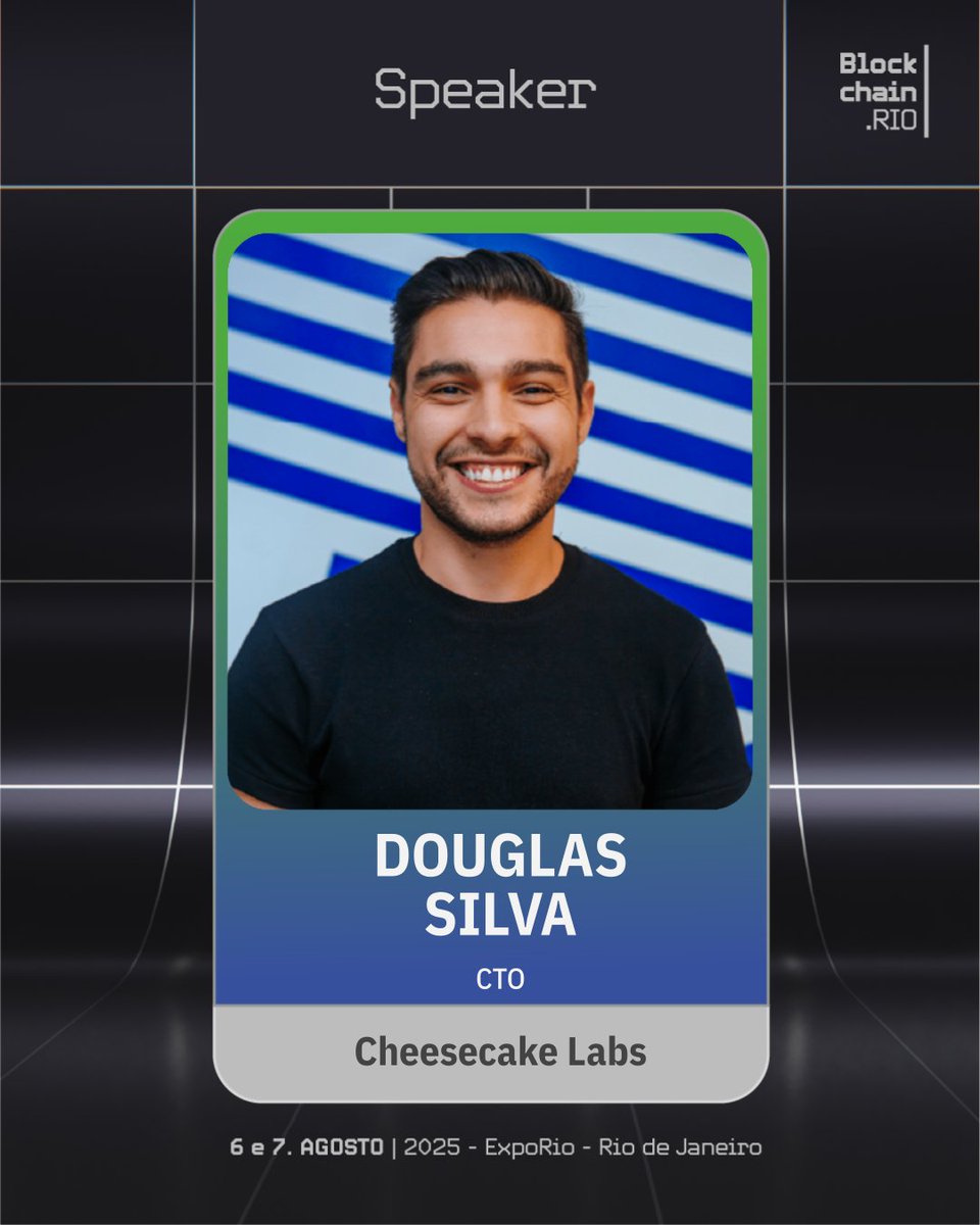 blockchain_rio's tweet image. Join us at #BlockchainRIO2025 for a game-changing talk by Douglas Silva, tech innovator & leader of Cheesecake Labs! 🚀 Grab your tickets now: hubs.ly/Q03y9yRY0