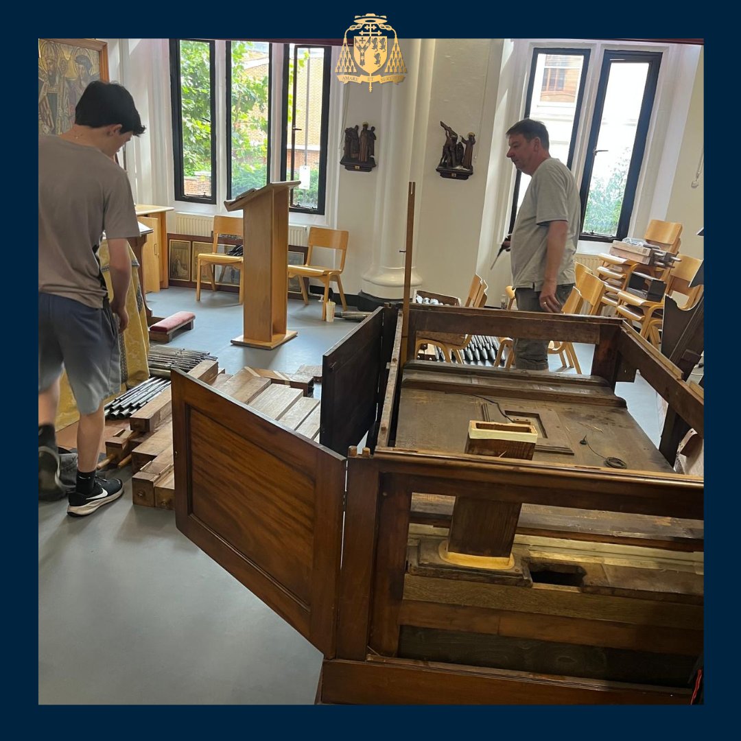 CardinalVaughan's tweet image. The organ has been moved out and work on the school Chapel has begun! #CVMSCX