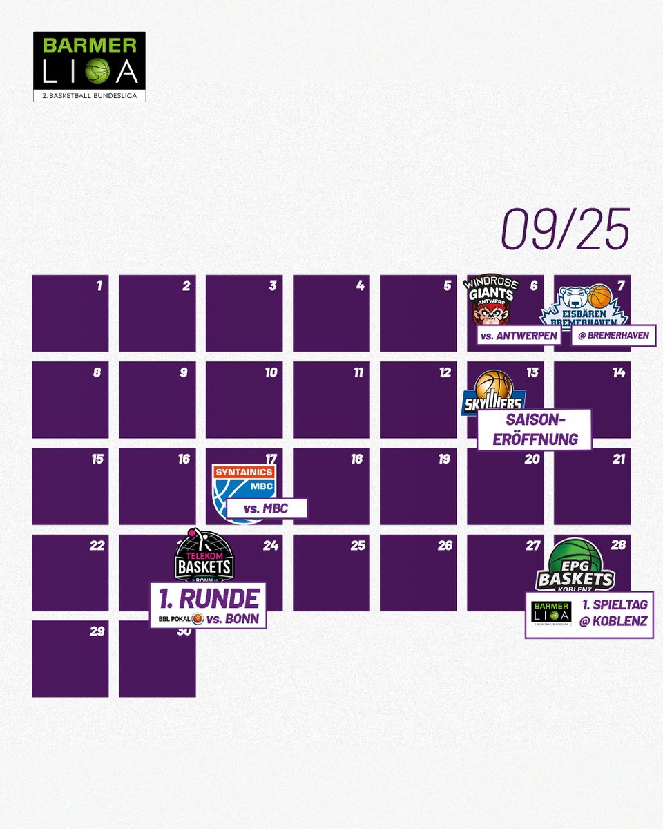 ❗️Wir haben unseren Vorbereitungsplan aktualisiert: Gegner bei der Saisoneröffnung am Samstag, 13. September, (16 Uhr, Sparkassen-Arena) sind jetzt die <a href="/skyliners1999/">SKYLINERS</a> (anstatt der SBB Baskets).

Übersicht aller Testspiele: ⬇

📲 buff.ly/ZvJ81n4 

#proa 
#preseason