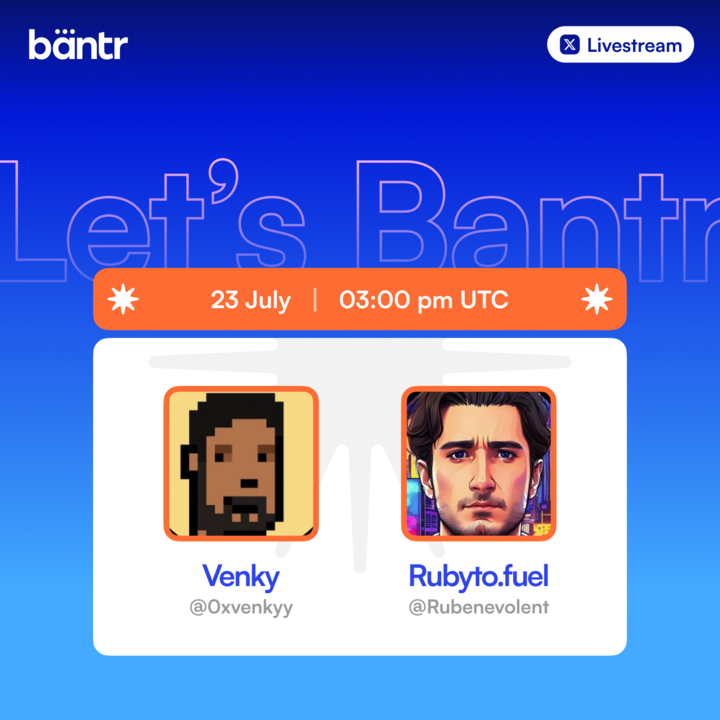 Bantr_fun's tweet image. Going live here with @Rubenevolent & our co-founder @0xvenkyy in 2 hours
We’re talking all things Bantr:
"Why should I care about a Rizz Score?”
“How is Bantr tying mindshare to actual product usage?”
“How does my influence actually get measured onchain”
Don’t miss it