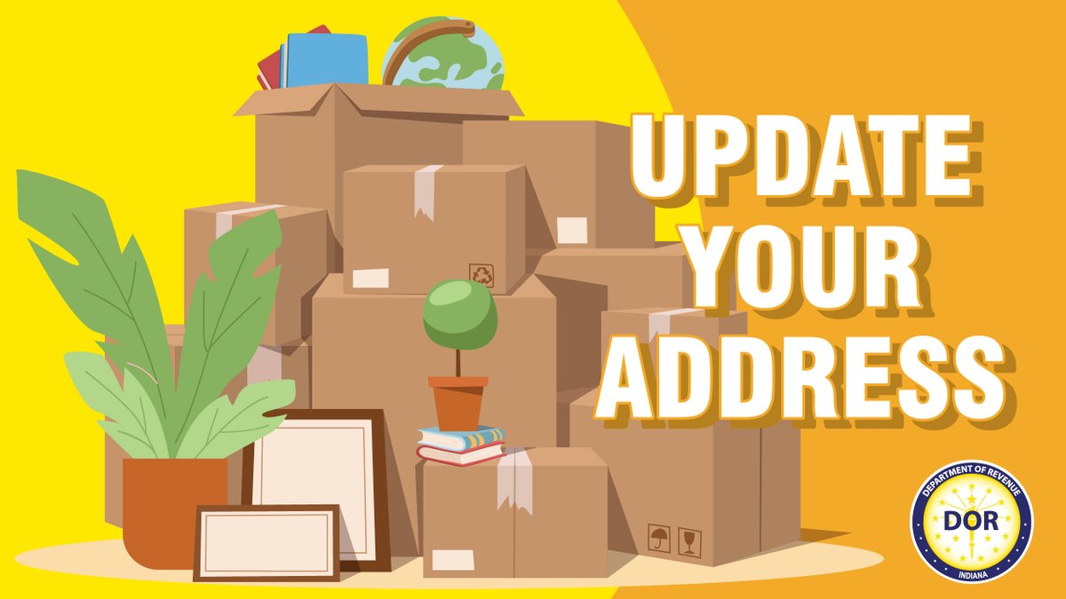 Indiana Dept. of Revenue (@inrevenue) on Twitter photo Have you recently moved? Update your address with DOR to ensure you continue to get important information on your individual taxes! 
in.gov/dor/i-am-a/ind…
#Indiana #summer #indy #address #moving #FYP #explore #DOR #tax #taxes Have you recently moved? Update your address with DOR to ensure you continue to get important information on your individual taxes! 
in.gov/dor/i-am-a/ind…
#Indiana #summer #indy #address #moving #FYP #explore #DOR #tax #taxes