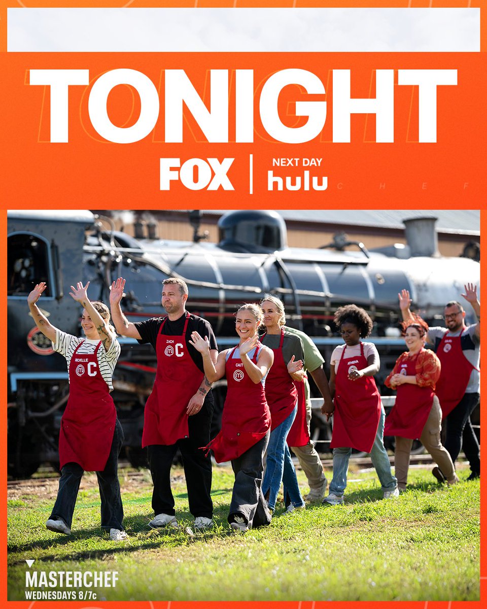 FoodClubFOX's tweet image. Choo-choo, all aboard. 🚂
Catch a new #MasterChef team challenge TONIGHT on FOX, next day on @Hulu!