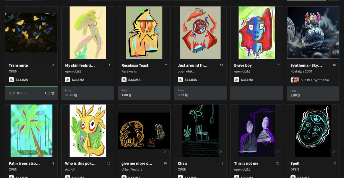 S333MA_'s tweet image. I am creating, exploring and enjoying a lot the tezos ecosystem
 I invite you to see my latest works, there is an active OE at the moment, only 1.11 xtz :))
-
objkt.com/users/tz1QPqdG…
