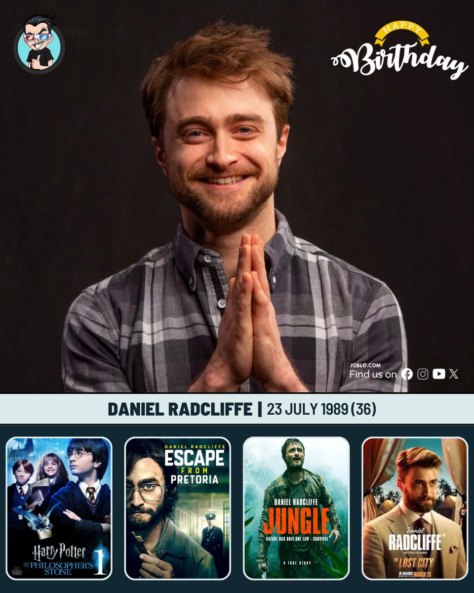 joblocom's tweet image. Happy birthday to Daniel Radcliffe who turns 36 today! 🎂
#Lovingthe80s #80sNostalgia #80sicon #DanielRadcliffe