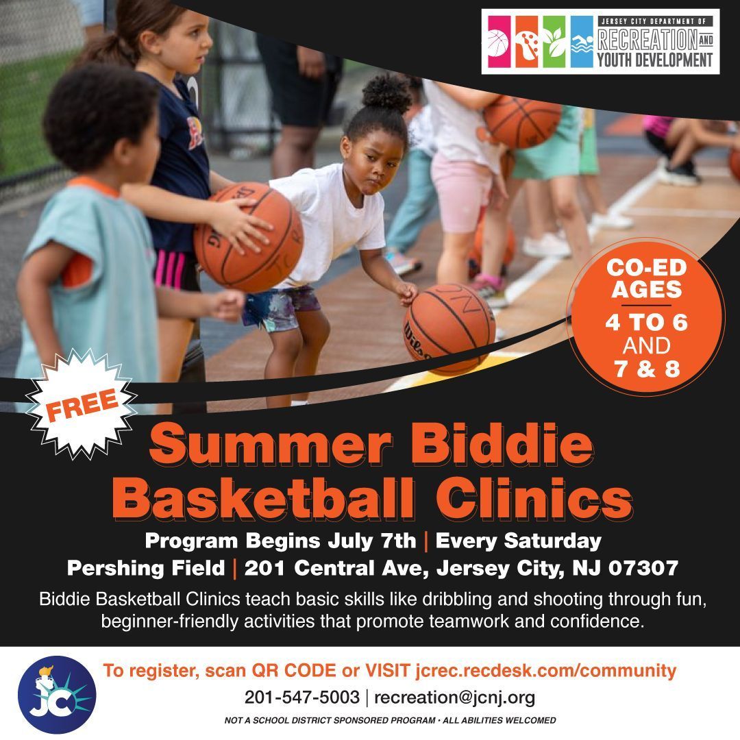 JerseyCity's tweet image. This program is designed to teach kids ages 4-8 years old the fundamentals of basketball. The kids will learn the basic motor skills necessary to play basketball in the future.
See flyer for details!
#JerseyCity